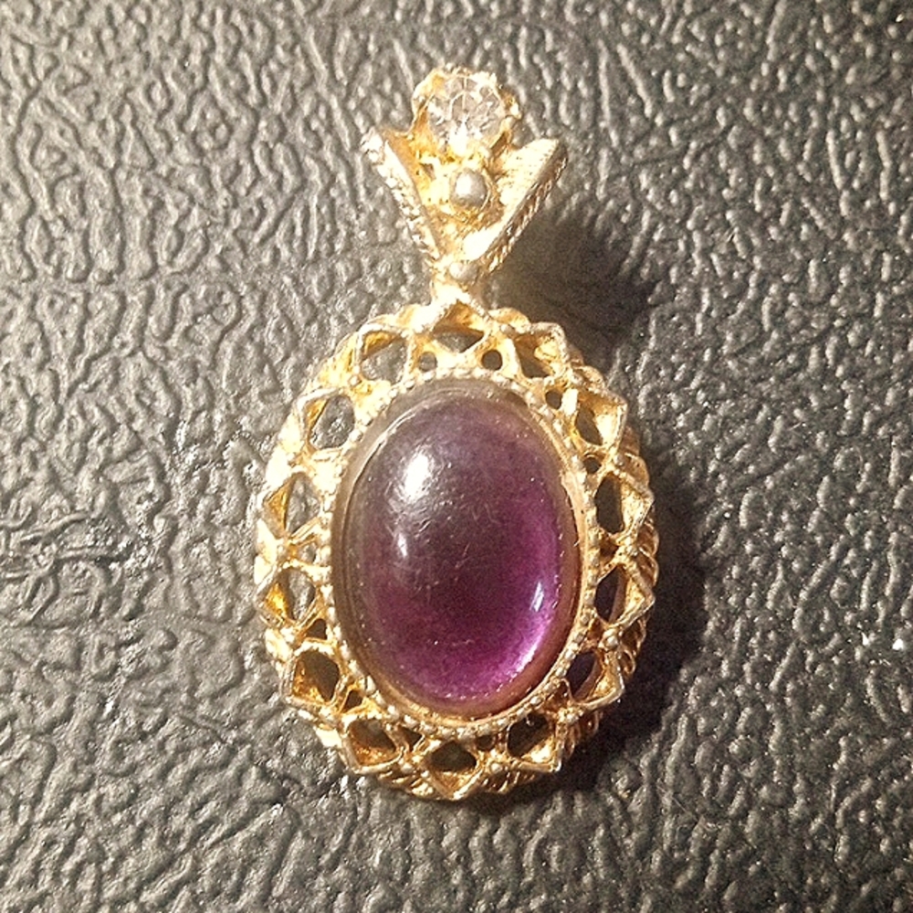 S925 Silver Gold Plated Purple Dragon Crystal Ladies Pendant Retro Fashion